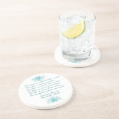 Sisters Gedicht von Christina Rosetti in Blue Ink Getränkeuntersetzer (Seite)