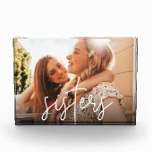 Sisters Handgeschriebene Skriptüberlagerung Fotoblock (Vorderseite)