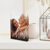 Sisters Handgeschriebene Skriptüberlagerung Fotoblock