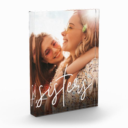 Sisters Handgeschriebene Skriptüberlagerung Fotoblock (Links)