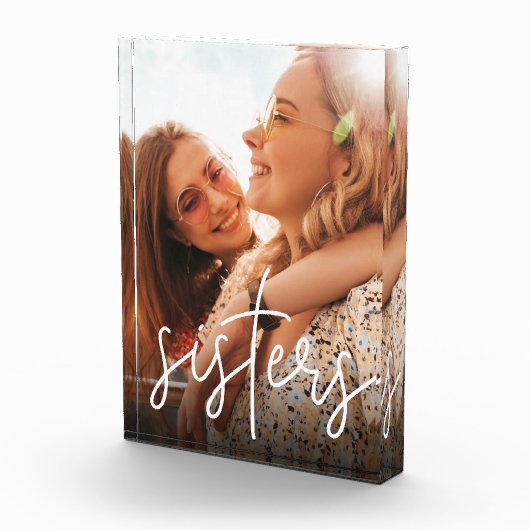 Sisters Handgeschriebene Skriptüberlagerung Fotoblock (Rechts)