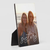 Sisters Handgeschriebenes Skriptüberlagerungs-Vert Fotoplatte (Seite)