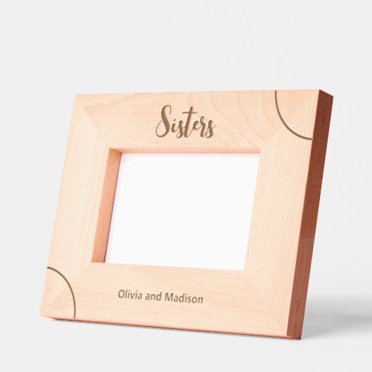 Sisters in Cursive Script und Add Names Geätzte Rahmen (Links)