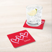 Sisters Liebe Red Heart Square Paper Untersetzer (Vor Ort)