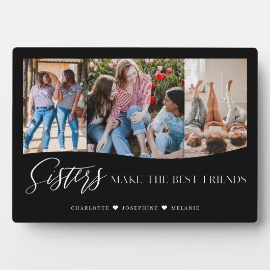 Sisters machen die besten Freunde 3 Foto Keepake Fotoplatte (Vorderseite)