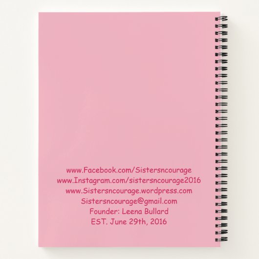 Sisters N-Courage (c) 2016 Notebook2 Notizbuch (Rückseite)