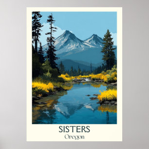Sisters Oregon Vintager Wald Poster