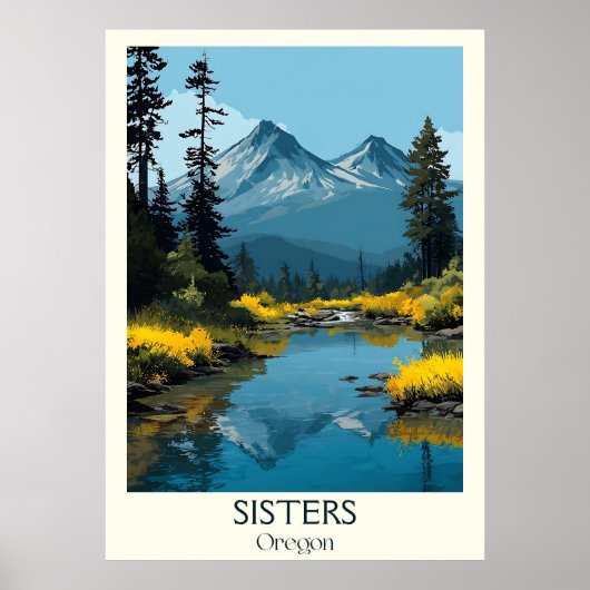 Sisters Oregon Vintager Wald Poster (Vorne)