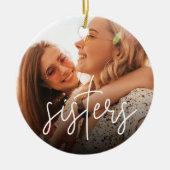 Sisters Overlay-Foto Keramik Ornament (Vorne)