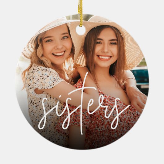 Sisters Overlay-Foto Keramik Ornament (Hinten)