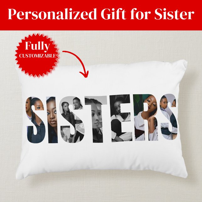 Sisters Photo Collage Accent Pillow Dekokissen (Sisters Photo Collage Accent Pillow)