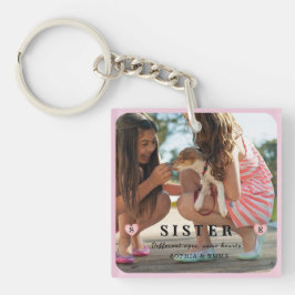 Sisters Photo Collage Keychain – Same Hearts Schlüsselanhänger