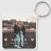 Sisters Photo Collage – Same Hearts Keychain Schlüsselanhänger (Rückseite)