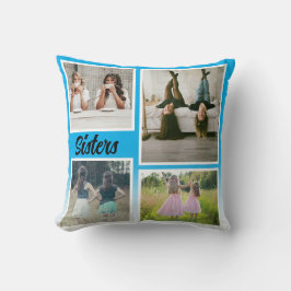 Sisters Photo Collage. The Best Kind of Therapy Kissen