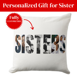 Sisters Photo Collage Throw Pillows Gift Kissen