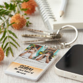 Sisters Photo Collage with Names, Best Therapy Schlüsselanhänger (Vorderseite rechts)