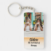 Sisters Photo Collage with Names, Best Therapy Schlüsselanhänger (Vorderseite)