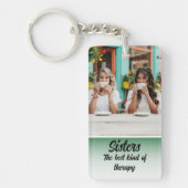 Sisters Photo Collage with Names, Best Therapy Schlüsselanhänger (Vorderseite)