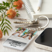 Sisters Photo Collage with Names, Best Therapy Schlüsselanhänger (Vorderseite rechts)