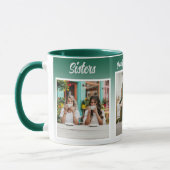 Sisters Photo Collage with Names, Best Therapy Tasse (Links)