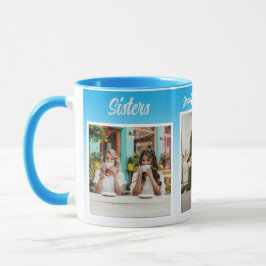 Sisters Photo Collage with Names, Best Therapy Tasse