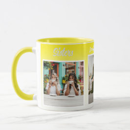 Sisters Photo Collage with Names, Best Therapy Tasse