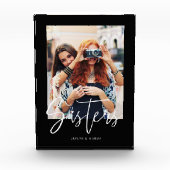 Sisters Pinsel Modernes Foto Layout Schwarz (Vorderseite)