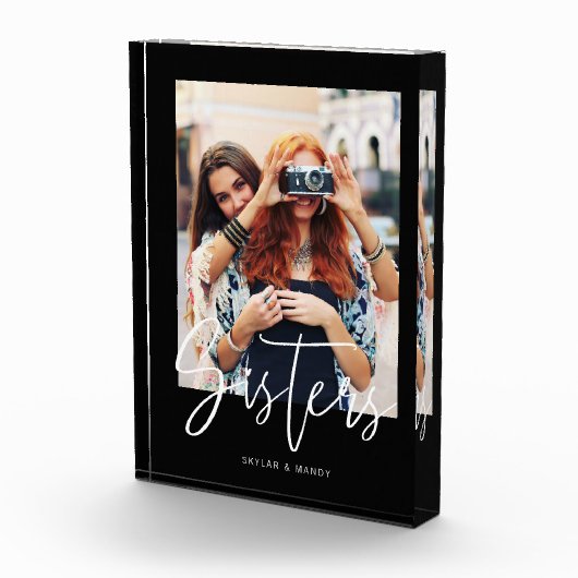 Sisters Pinsel Modernes Foto Layout Schwarz (Rechts)