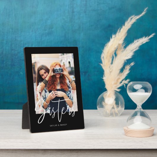 Sisters Pinsel Modernes Foto Layout Schwarz Fotoplatte (Seite)