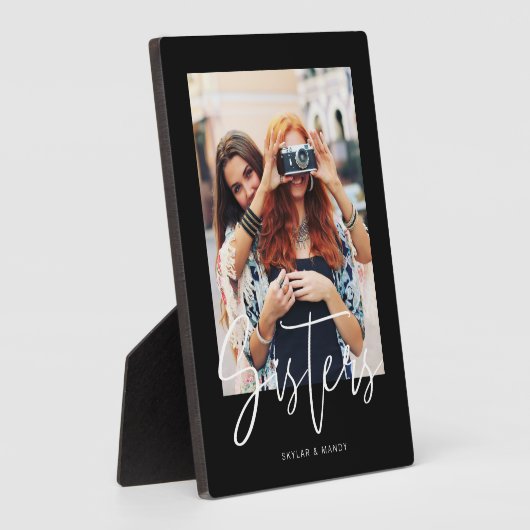 Sisters Pinsel Modernes Foto Layout Schwarz Fotoplatte (Seite)
