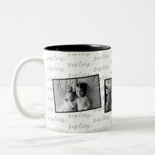 Sisters Schwarz-Weiß-Fotos Zweifarbige Tasse