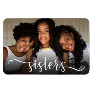 Sisters Script Foto Magnet