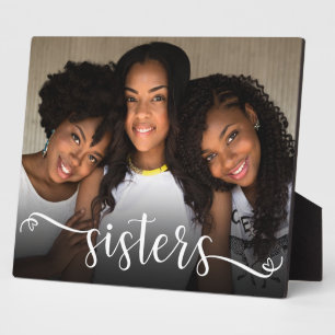 Sisters Script Foto Plaque Fotoplatte