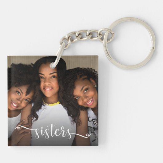 Sisters Script Foto Schlüsselanhänger (Rückseite)