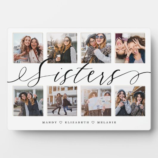 Sisters Script | Geschenk für Schwestern FotoColla Fotoplatte (Vorderseite)