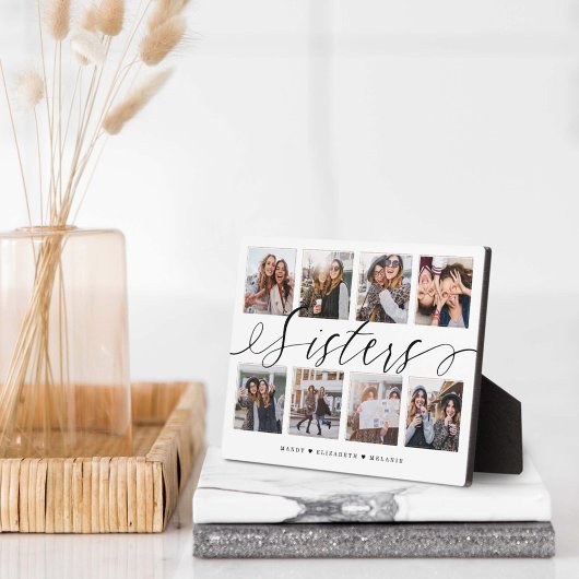 Sisters Script | Geschenk für Schwestern FotoColla Fotoplatte