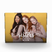 Sisters Script Heart Modern Fotoblock (Vorderseite)