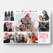 Sisters Script Keepake Geschenke Foto Collage Plaq Fotoplatte (Vorderseite)