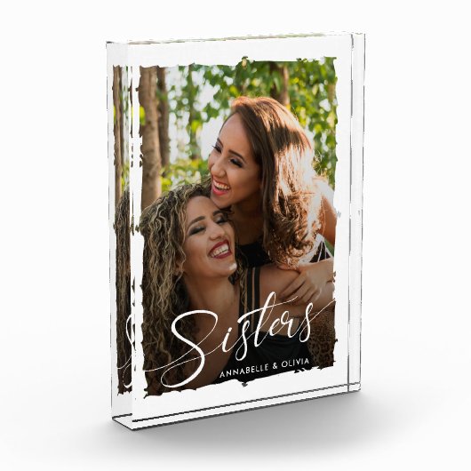 Sisters Script Moderner Foto Block (Links)