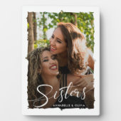 Sisters Script Modernes Foto Fotoplatte (Vorderseite)