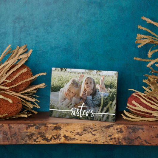 Sisters Script Modernes Foto Fotoplatte (Seite)