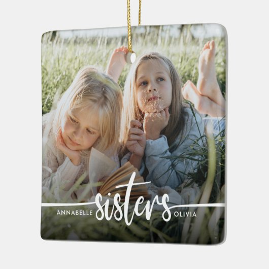 Sisters Script Modernes Foto Keramikornament (Links)