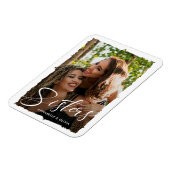 Sisters Script Modernes Foto Magnet (Linke Seite)