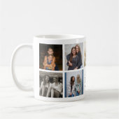 Sisters Script Quote Hot Pink Heart Foto Collage Kaffeetasse (Links)