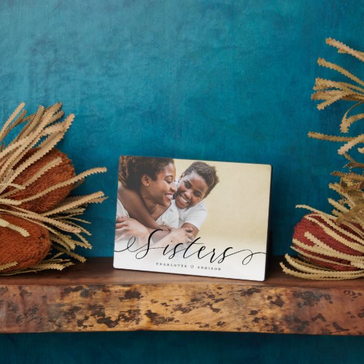 Sisters Skriptgeschenk für Sisters Foto Keepake Fotoplatte (Seite)