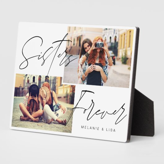 Sisters Skriptüberlagerung, Multipler Foto Trendy Fotoplatte (Seite)