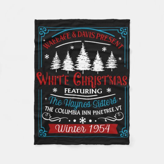 Sisters White Christmas Movie 1954 Pajamas Holiday Fleecedecke (Vorderseite)