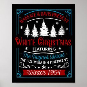 Sisters White Christmas Movie 1954 Pajamas Holiday Poster