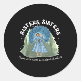 Sisters White Christmas Movie 1954 Xmas Snow Holid Runder Aufkleber