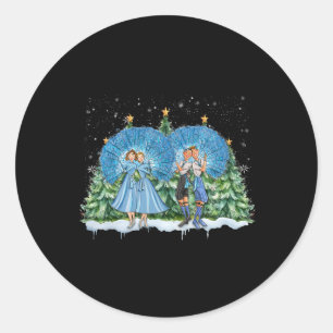 Sisters White Christmas Movie 1954 Xmas Snow Pajam Runder Aufkleber